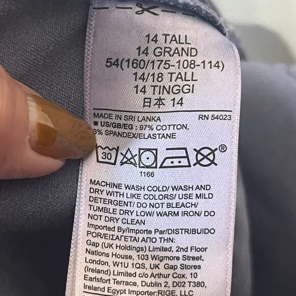 Gap Pants Stroight Cotton Washed Out Blue Hi Rise Chinos Khakis Casual Comfy 14T - Picture 6 of 6